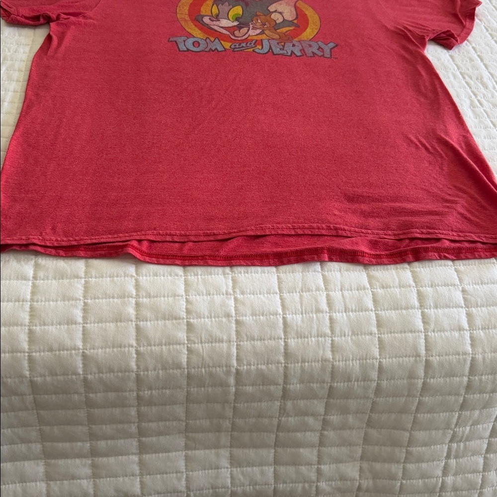 Adult Vintage Style Tom & Jerry Graphic Short Sleeve T-Shirt & Crew Neck Sz XL - Picture 9 of 11